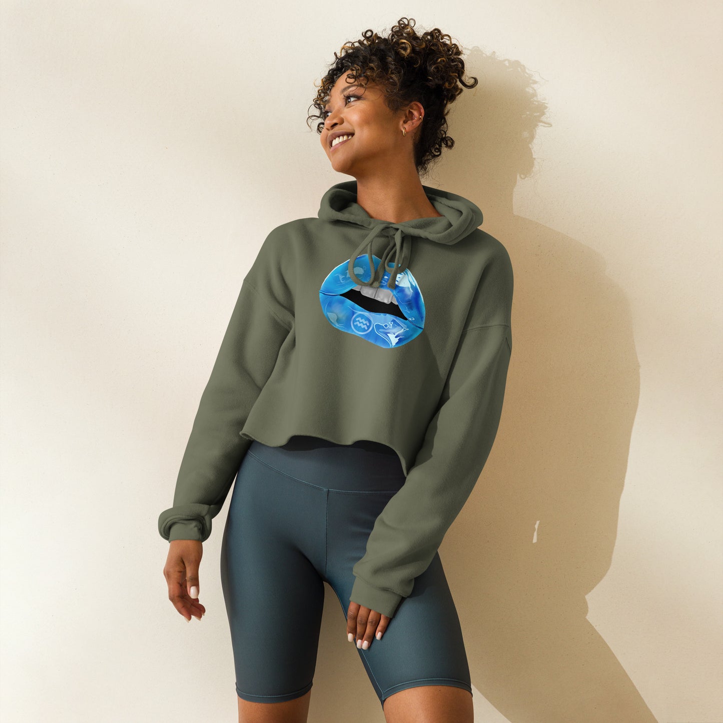 Aquarius Zodiac Crop Hoodie