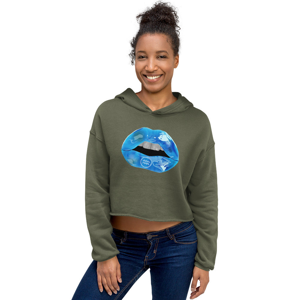 Aquarius Zodiac Crop Hoodie