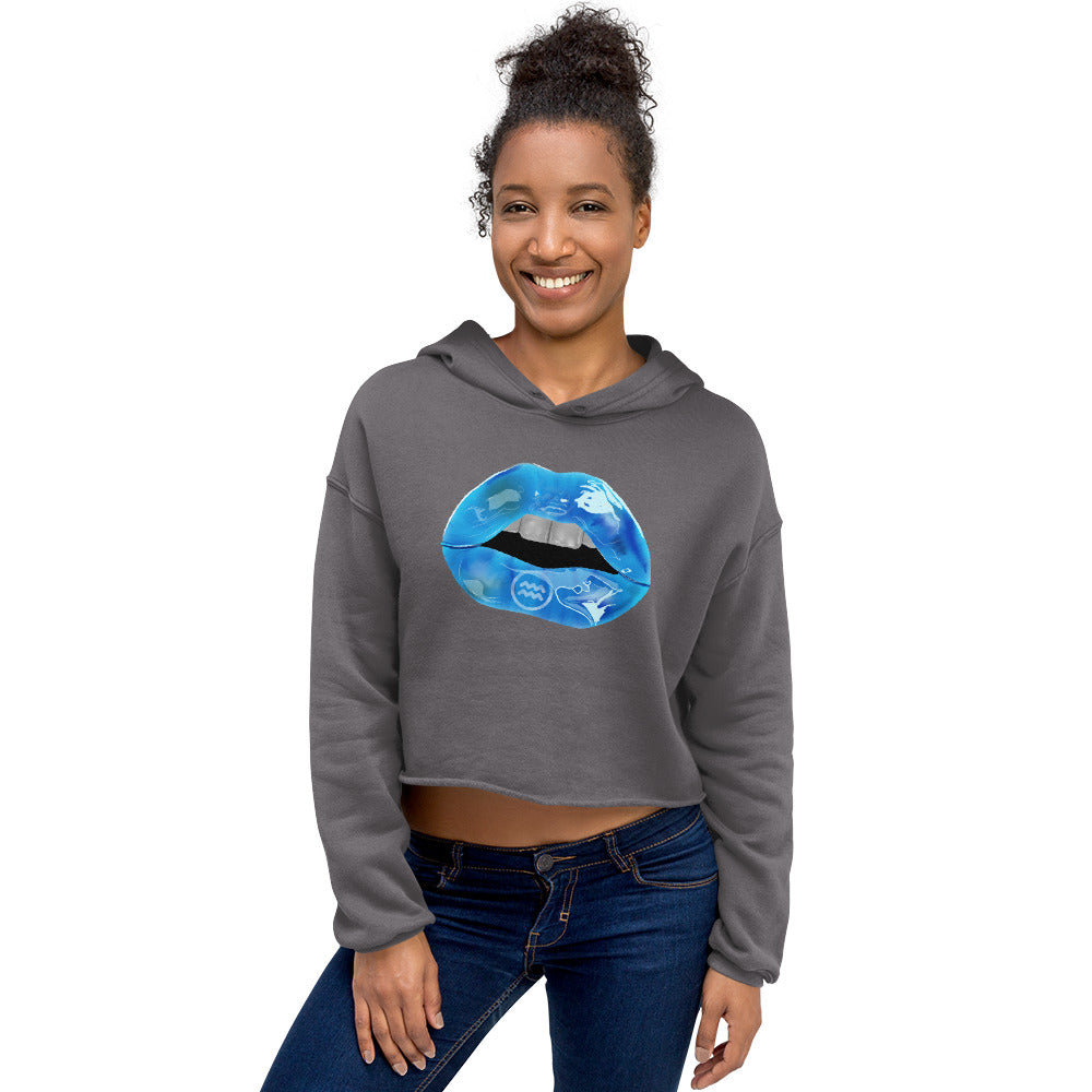 Aquarius Zodiac Crop Hoodie